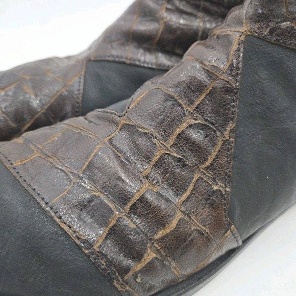 Cydwoq Ankle Boots Women's Size 11 Component Black Brown Leather Back Zip Flats - Picture 2 of 15